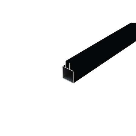 Eztube Centered Captive Fin Extrusion for 1/4in Panel Panel  Black, 60in L x 1in W x 1in H, QR Both Ends 100-255S BK QR 5